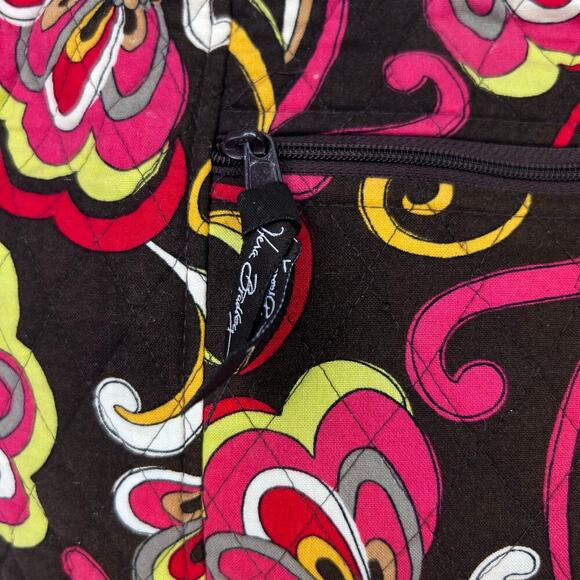 2 Piece Vera Bradley Retired Puccini Shopping Tote & Wallet Brown Yellow Red - Picture 5 of 14